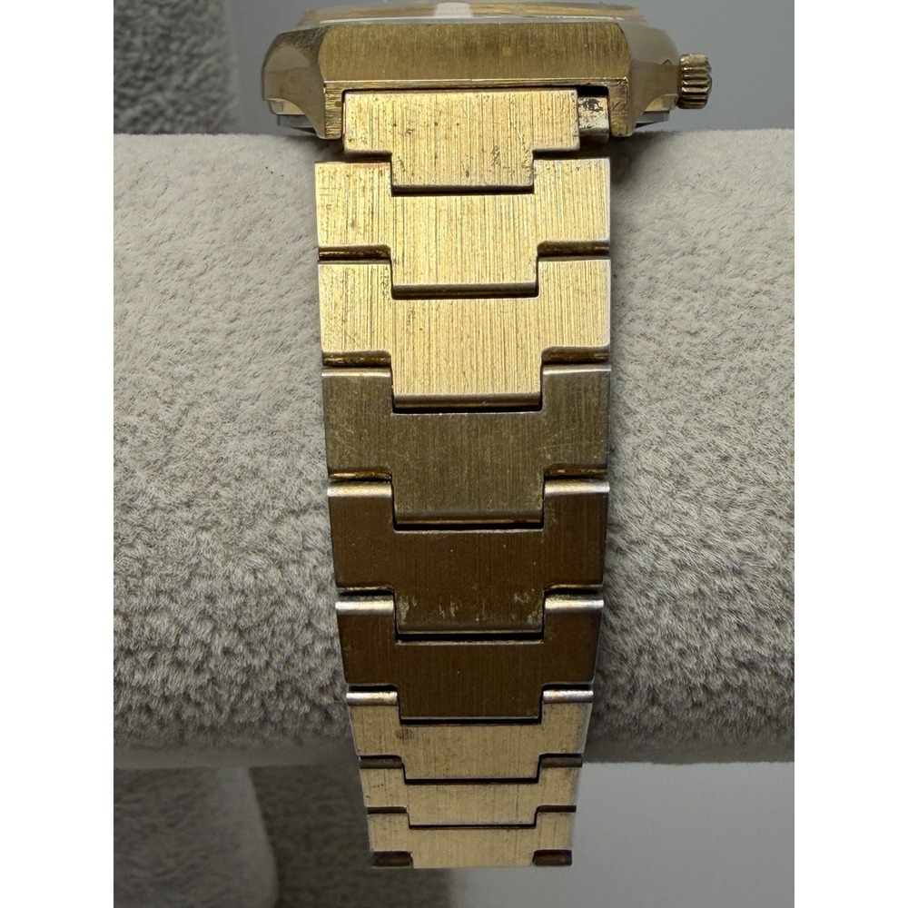 Bulova‎ Set-O-Matic Dual-Day Automatic Mens Watch 34MM 7" 1977 Working Gold Tone - Picture 6 of 9